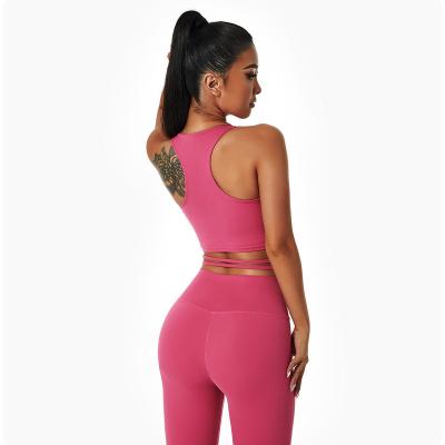 China New Design Breathable Customized High Quality Yoga Leggings Set Packing Back Yoga Wear Sports Suit Sports Yoga Pants Set for sale