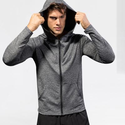 China Custom Made Tech Men's Hooded Casual Apparel Zipper Windproof Training Hooded Quick Dry Sports Jacket for sale