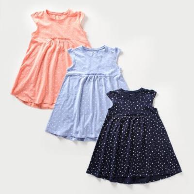 China Anti-wrinkle Babies Dress 100% Cotton Soft Dotted Sleeveless Clothes Cute Child Sleep Wear Dress for sale