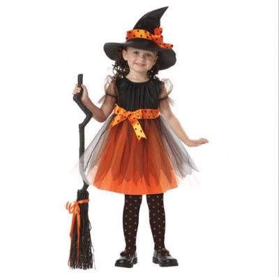 China Deluxe Halloween Breathable Dress Kids Queen Charm Costume Witch Girls Set for sale