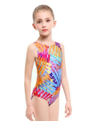 China Young Girls Kids Digital Printed Backless Swimsuit Breathable Onesie For Training Swim Pool for sale