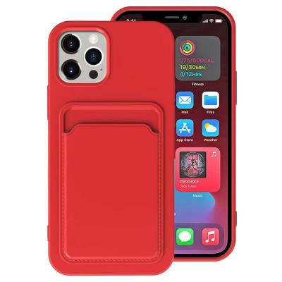 China Phone Wallet Slot Shockproof Silicone Case with Wallet Card for iPhone 13 Pro Max for sale