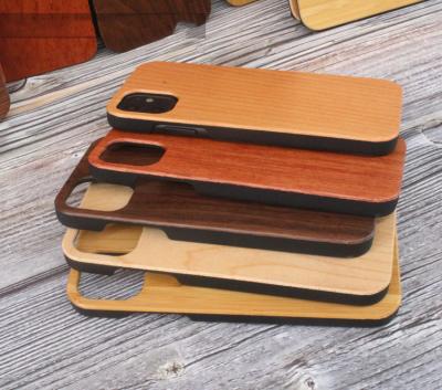 China Real Shockproof Natural Wood Phone Cases PC Blank Cases For iPhone 13 pro Xs Xr , Custom Engraving Max Logo iPhone 12 Wood Mobile Case For pro for sale