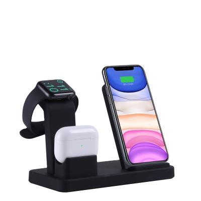 China Cell Phone Qi 15W Fast Stand Phone Dock and Watch Charging Station for Apple Watch 3 in 1 Wireless Charger for iPhone 12 Pro Max for sale