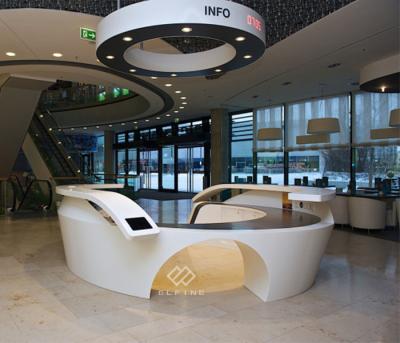 China resistant & Customized Seamess Jont Wholesale White Round Service Counter Reception for sale