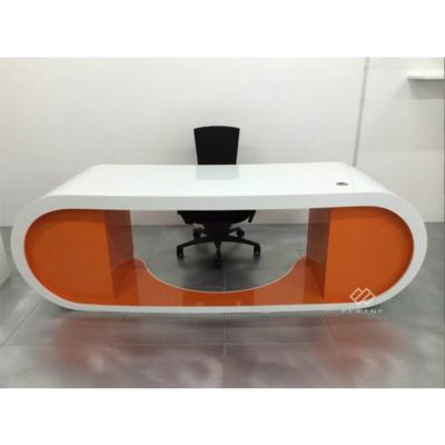 China Curaved Revolving Table Classic Executive High End Semi Google Circle Desk for sale