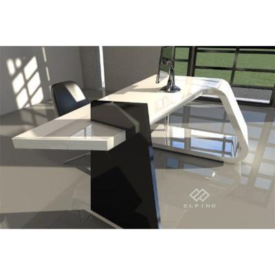 China Renewable design high gloss computer desk table computer desk furnituredirector artificial stone desk for sale