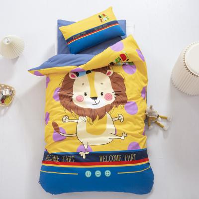 China Anti-static Cotton Kids Bedding Sets Cartoon Lion Pattern Printed Bed Duvet Cover For Baby Bedroom for sale