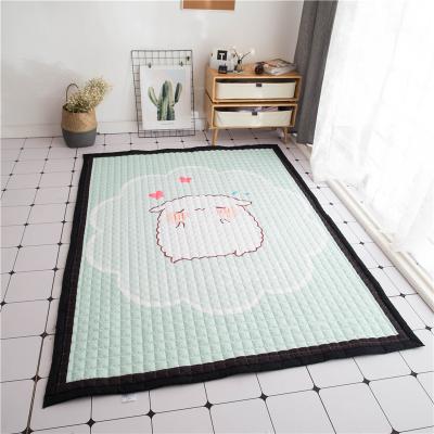 China Washable Cotton Baby Play Mat Soft Crawling Mat Detachable Washable Blanket Game Playmats For Infant Floor Kids for sale