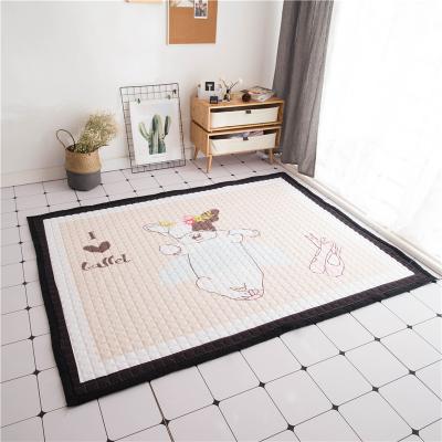 China Washable Cotton Play Mat Soft Cotton Baby Carpet Play Mat for sale