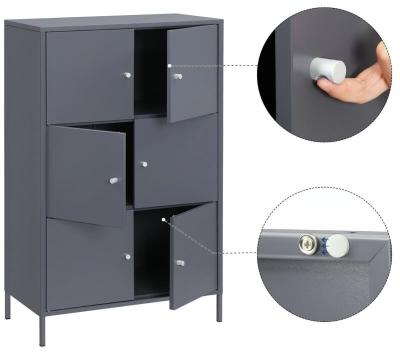 China JAS-139 modern steel 6 drawers metal cabinet chest for style home furniture for sale