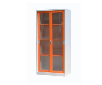 China With CAS-018 2 Glass Sliding Door Office Furniture Sliding Door File Cabinet Metal Storage Cabinet Steel Closet for sale