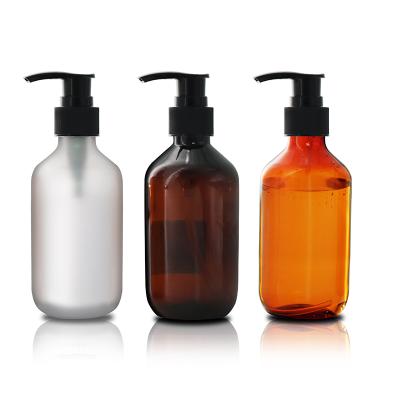 China Wholesale Cosmetic Boston Round Empty Bottle PET Soap Liquid Plastic Bottle 250ml for sale