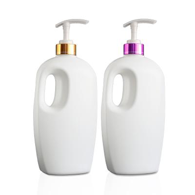 China Eco-friendly White Pump Bottle Eco-friendly White Pump Plastic Bottle 900ml Refill Shower Body Gel Bath Wash Cream Empty Shampoo Bottle for sale