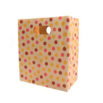 China Recyclable Kraft Paper Bag Brown Handle FREE Stock Sample Soybean Eco-friendly Water Based Ink LH-FDD-1 Customized Food Grade OEM & ODM Service client for sale