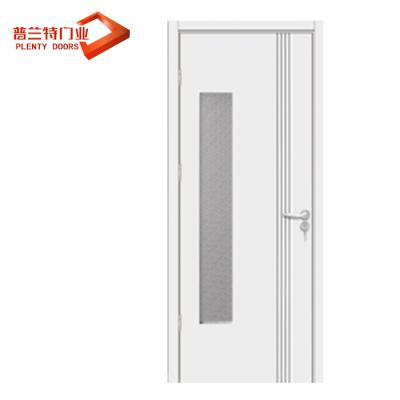 China Traditional white interior apartment with frosted glass veneer laminated wooden doors for sale