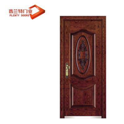 China Modern Simple Residential Security Turkish Steel Wooden Armored Door for sale