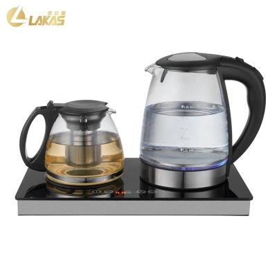 China Household Wholesale Price 1.8L+1L Capacity Glass Tea Maker Set Machine With Overheat Protection for sale