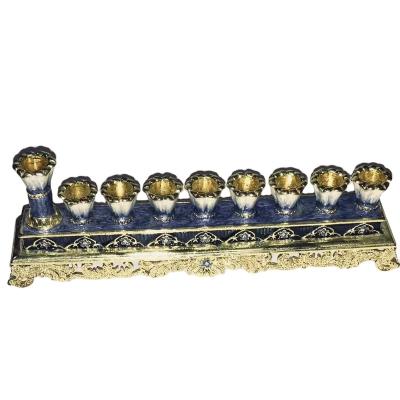 China Religious Menorah 9 Branch Menorah Chanukah Activities Symmetrical Classic Hanukah Menorah Candle Holder for sale