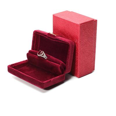 China Custom Logo Metal Jewelry Packaging Box for Luxury Red Earrings Bracelet Necklace Ring for sale