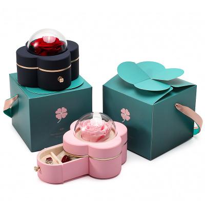 China Four Leaf Clover Shape Spray Paint Drawer Jewelry Box for Sophisticated Packaging for sale