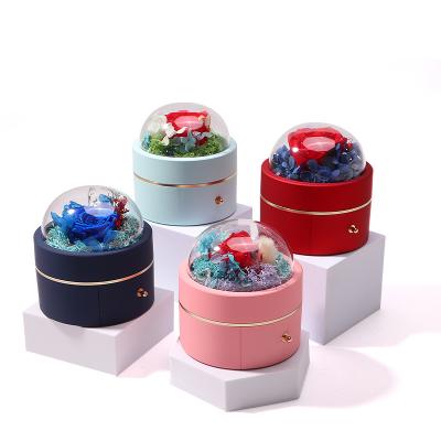 Cina Dimensioni personalizzate Luxury Round Flower Jewelry Box Packaging Ring Box in vendita