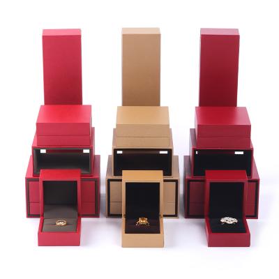 China OEM Logo Paper Jewelry Box Microfleece Drawer Box For Ring And Pendant Packing for sale