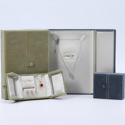 China Multi Function Custom Branded Velvet Jewellery Case Packaging With Button Closure for sale