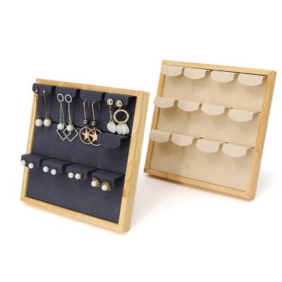 China 4x3 Practical Multi Cell Wooden Jewelry Display Rack Stand For Earrings Pendant for sale