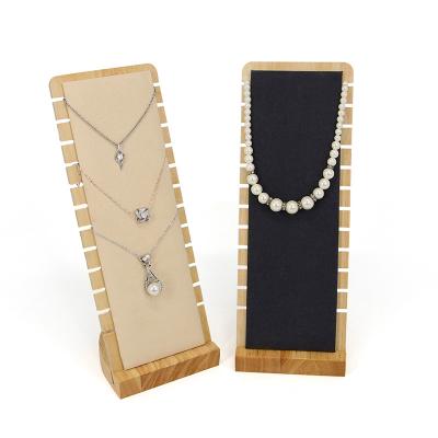 China Slotted Edge Portable Wooden Jewelry Display Stand for Necklace Pendant Show for sale