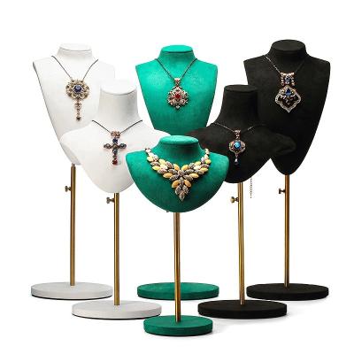 China Draagbare afneembare zachte fluweel sieraden organisator mannequin luxe display buste Te koop