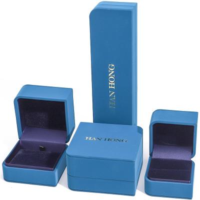 China Arc Diamond Shaped PU Leather Jewelry Storage Box Set For Ring Pendant Packaging for sale