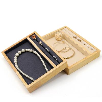 China Solid Wooden Multi-Function Jewelry Display Holder Tray for Ring Pendant Ear Stud for sale