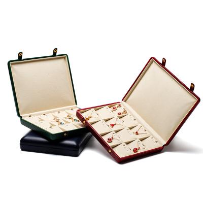 China Pebble Grain Leather Jewelry Box Packaging Storage Case For Ear Studs Pendant for sale