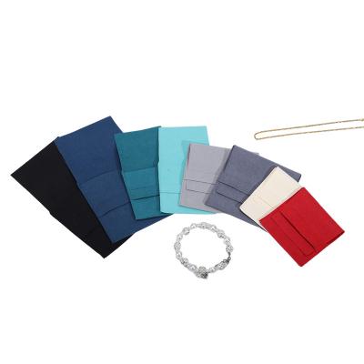 China Compact Simple Soft Velvet Jewelry Packaging Envelope Pocket Mini Pendant Pouch for sale