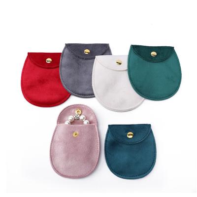 China Sleek Egg Shaped Soft Velvet Jewelry Bag Accompaniment Chic Jewelry Pocket for sale