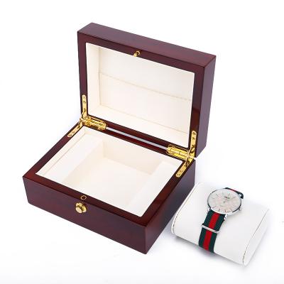 China OEM DustProof Wooden Luxury Watch Storage Box With Push Button Closure for sale