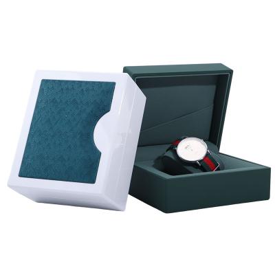 China Gorgeous Glossy Smooth Plastic Watch Packaging Box With Stylish Leather Pattern for sale