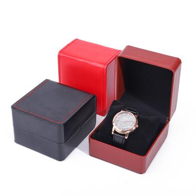 China Mens Square Faux Leather Watch Case Box With Pillow For Luxury Display for sale