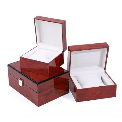 China Exquisite Glossy Wooden Luxury Watch Storage Case Watch Holder Box Customizable for sale