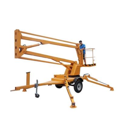 China Portable Aerial Work Platform Folding Arm Crane 8m Boom Lift 1200*800mm for sale