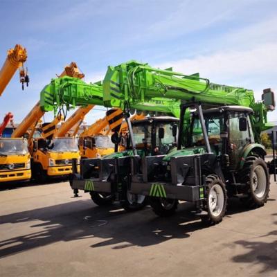 China TRUCK CRANE 8ton Tractor Driven Pole Construction Machine With Lifting Crane And Drilling Rig for sale