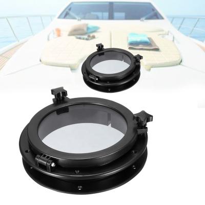 China Black 21cm/8inch RV Car Boat Yacht Window Round Shape Opening Portlight Car Replacement Portlight ABS Plastic Durable for sale