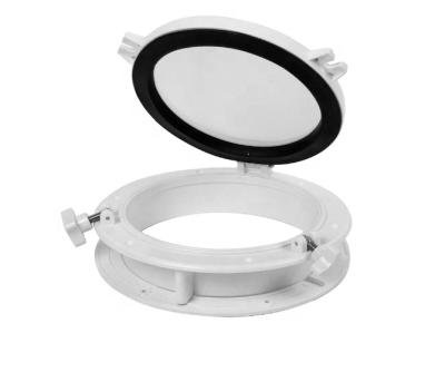 China Round 215mm Marine Boat Yacht RV ABS Plastic Porthole Hatches Port Lights Portlight Replacement Windows Port Port Hole Aperture for sale