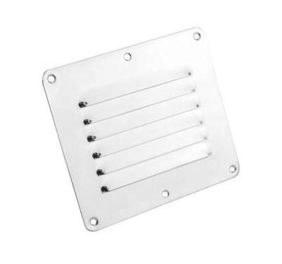 China Boat Hardware Fitting Marine Square Air Vent Louver Duct Grill Ventilation Fan Grill Cover Marine Grade Stainless Steel 316 for sale