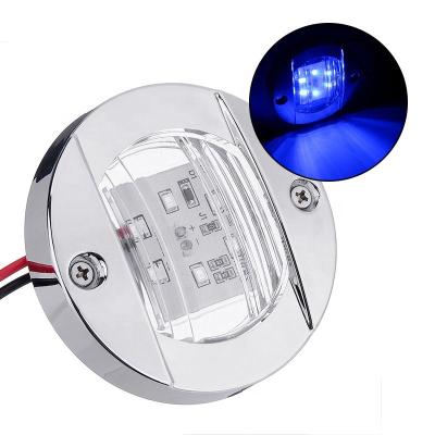 China DC 12V Marine Boat Transom LED Stern Light Around Dock Stainless Steel Cool White Blue LED Tail Lamp Yacht Accessories Waterproof for sale