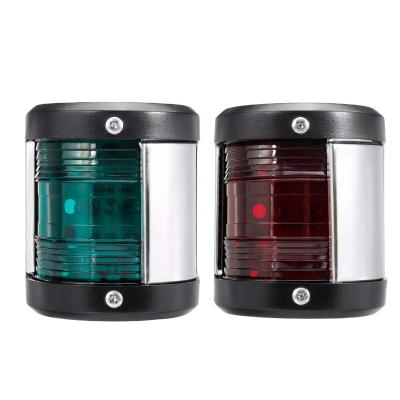 China 2Pcs Pontoon Stainless Steel 12V LED Bow Navigation Light Red Green Navigation Signal Light For Marine Boat Ship Yacht Warning Light for sale