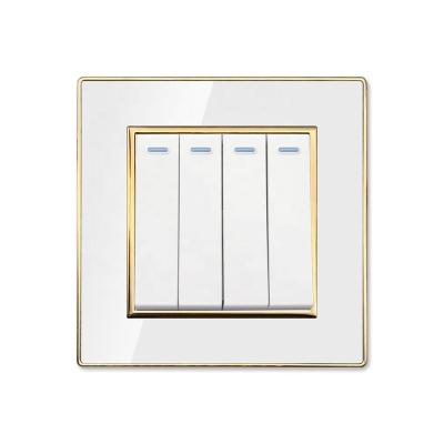 China Top Market 4 Yemen Iraq Ghana Bengal Customized Logo Strip Switch Acrylic Panel British Electric Wall Light Switch Socket Home Appliance Sale for sale