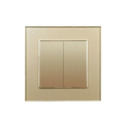 China Tempered Glass EU Standard Gold Ice Strip 2 Way Passage Wall Lamp Switch Power Supply for sale