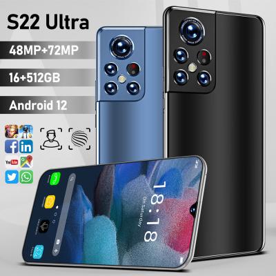 China Dual SIM Card 5G Smartphone S22 Ultra 6.9 Inch 16+512GB Full Screen Android Mobile Phones With Face ID Original Unlocked Mobile Phone for sale